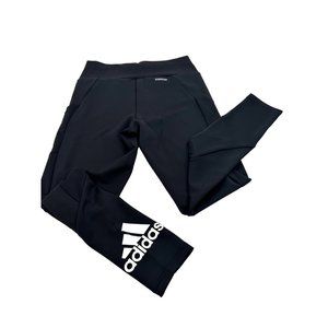 Adidas Womens Designed 2 Move Black Tights M Big Triple Bar Logo Sport Aeroready